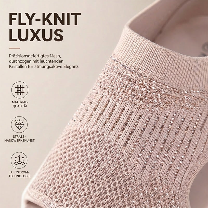 Atmungsaktive Plateau-Sandalen aus Mesh für Damen
