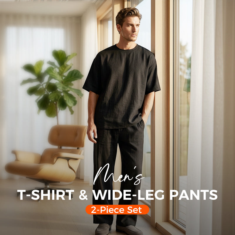 🎁 Nur für kurze Zeit: 50 % Rabatt! 👔 2-teiliges Set: Herren-T-Shirt & weite Hose – Trendig, bequem & sofort tragbar 💥