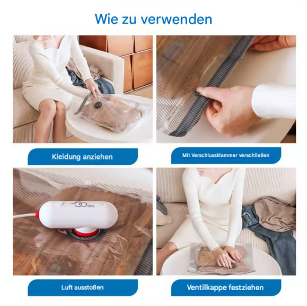 🎒 50% RABATT! ⏳ 6er-Pack elektrische USB-Vakuum-Kompressionsbeutel – Platzsparend, kabellos & perfekt für Reisen und Aufbewahrung 🔋