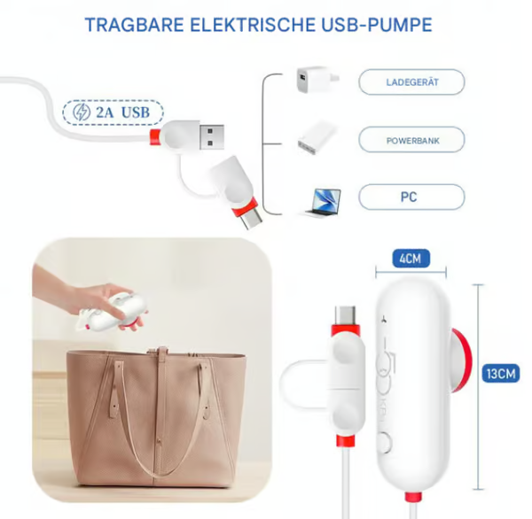 🎒 50% RABATT! ⏳ 6er-Pack elektrische USB-Vakuum-Kompressionsbeutel – Platzsparend, kabellos & perfekt für Reisen und Aufbewahrung 🔋