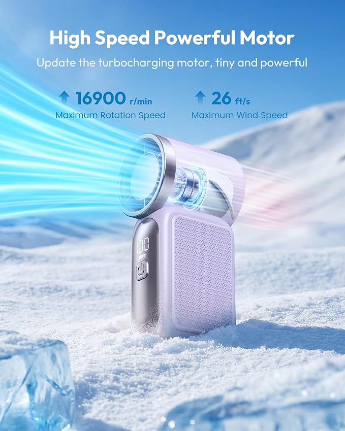 🌀Nur 13.8€ diesen Sommer!!!💨Mini-Handventilator mit LED-Anzeige –👍5-stufiger Turbo-Ventilator im Taschenformat.✨Über USB aufladbar, schnelle Kühlung für Reisen und beim Schminken. Das perfekte Geschenk.  Tragbare Kühlung
