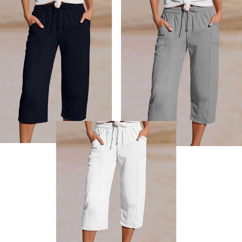 🌿 50% RABATT ✨ Damen Baumwoll-Leinen Hose mit Falten – luftig, bequem & stilvoll 👖