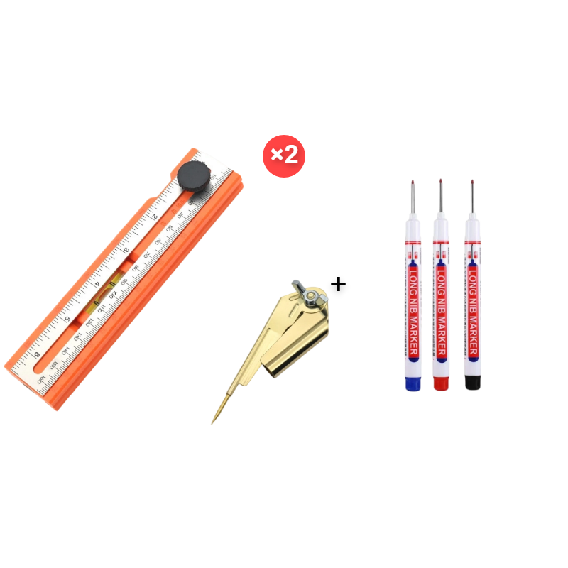 📏 50% RABATT! 🔧 Multifunktionales Markier-Lineal mit Wasserwaage – Präzises Anzeichnen, integrierte Libelle & ideal für Holzarbeiten, Fliesenlegen und DIY-Projekte 🛠️