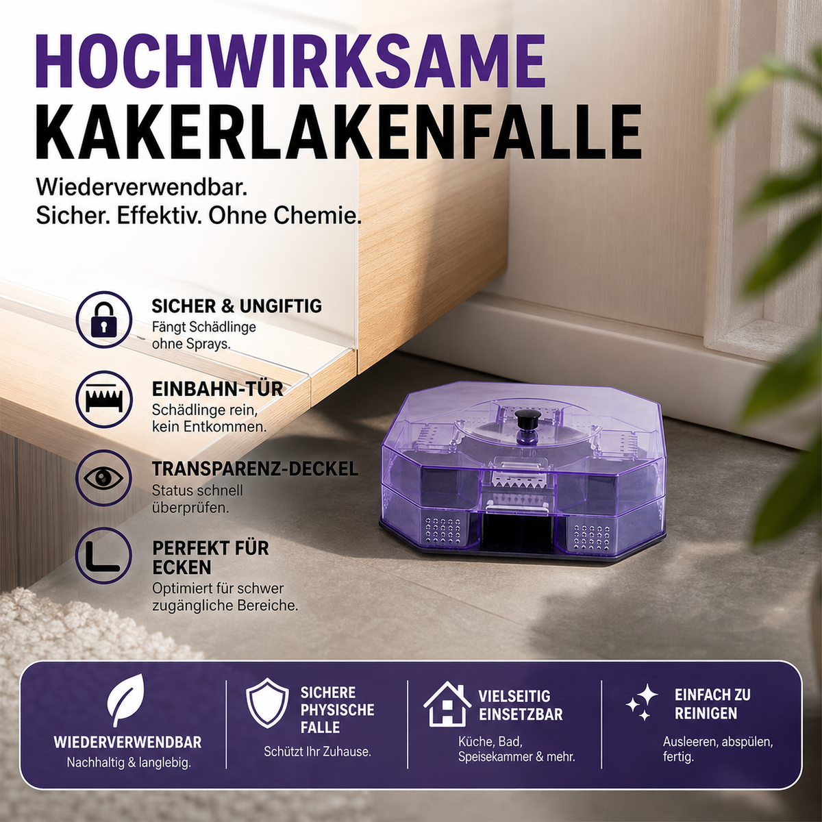 🥳HEISSER SALE 2026🥳💞50.000+ VERKAUFT!❤️🚫 Wiederverwendbare Kakerlakenfalle