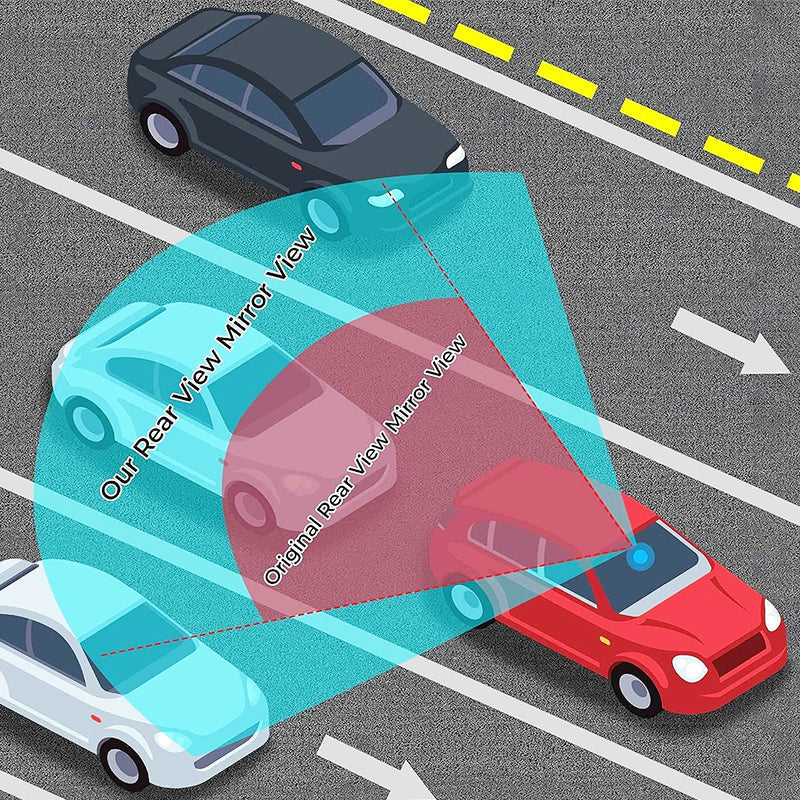 🚗👁️ Breiter gebogener Auto-Rückspiegel – Weitwinkel-Sicht, einfache Installation & universelle Passform (Sicheres Fahren mit besserer Sicht!)