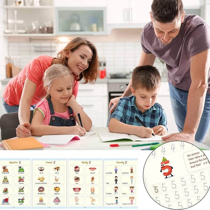 ✨Magisches Kalligraphie Heft für Kinder（Lernen leicht gemacht，immer wieder nutzbar）