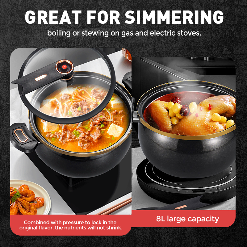 📢📢50 % Rabatt!! ⏰🍲 Large Capacity Micro-Pressure Enamel Soup Pot