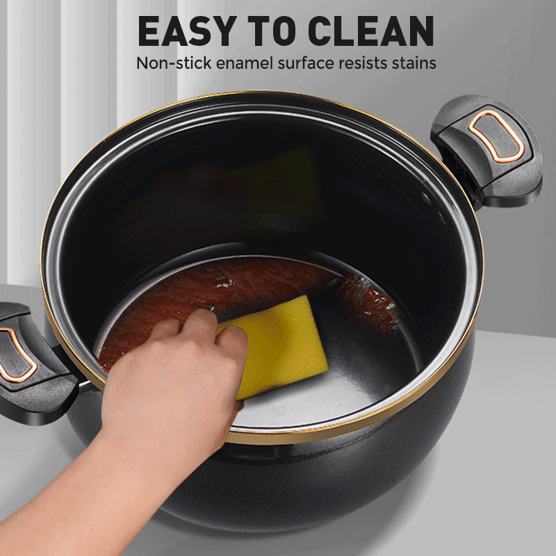 📢📢50 % Rabatt!! ⏰🍲 Large Capacity Micro-Pressure Enamel Soup Pot