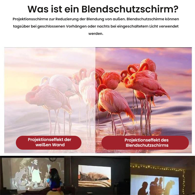 ❄️Sommerfrische 50 % Rabatt!📺120 Zoll faltbare Projektions-Leinwand – matte Anti-Licht-Oberfläche für Heimkino-Feeling