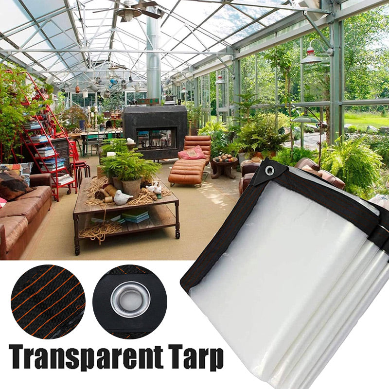 🛡️ 【⏰Sonderangebot – nur heute】 🔥 Hochbelastbare Transparente Plane – Wasserdicht, Isolierend & UV-Beständig mit Aluminium-Ösen ⛈️