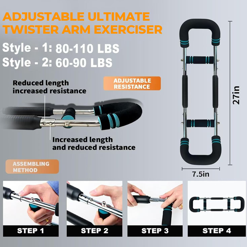✨🔥Einstellbare Gewichtsstange für Armtrainer, Arm und Rumpfkrafttrainingsgeräte, tragbares Trainingsgerät für Home Gym und Fitness💪