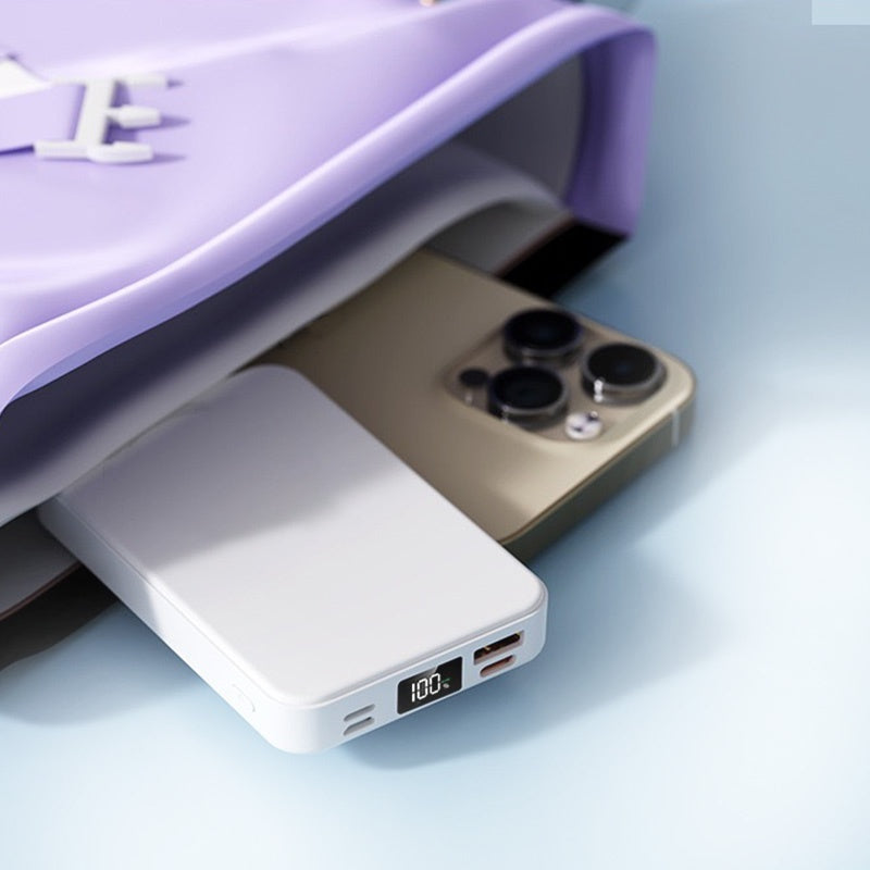 Magnetische Powerbank 5000mAh – 20W Schnellladung, kabelloses Laden & integrierter Ständer für Reise und Büro