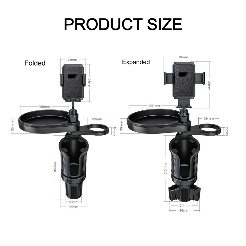 Erweiterbarer 4-in-1 Auto-Becherhalter mit drehbarer Funktion