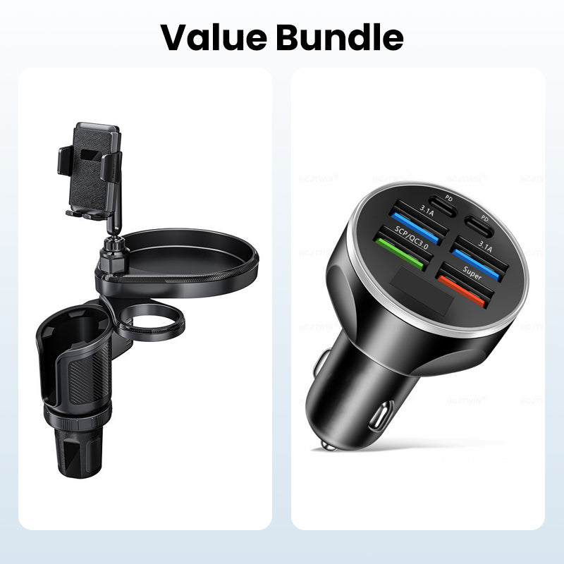 Erweiterbarer 4-in-1 Auto-Becherhalter mit drehbarer Funktion