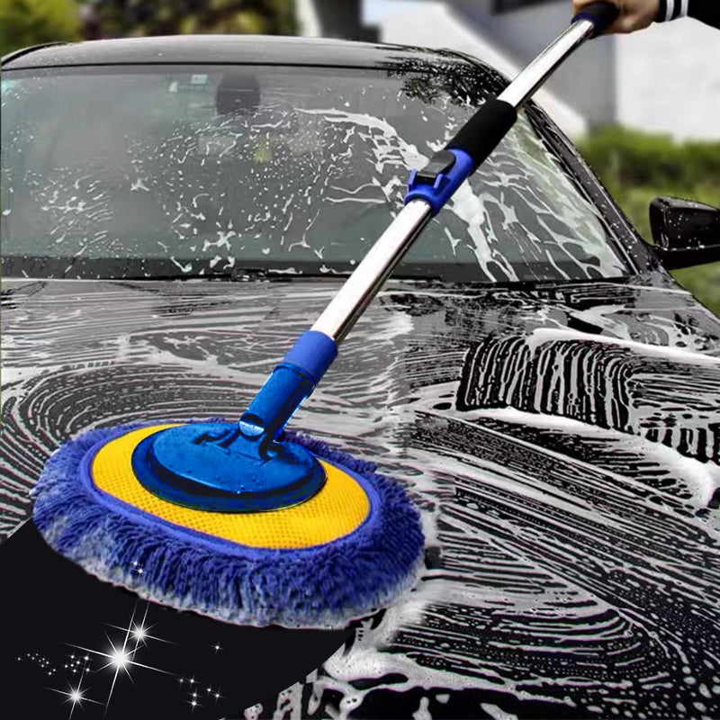 🚗JETZT 50 % RABATT! 🧽 Robuster, teleskopierbarer Autowaschmopp aus Aluminium mit langem Griff – weiche Mikrofaser, kratzfrei und längenverstellbar ✨