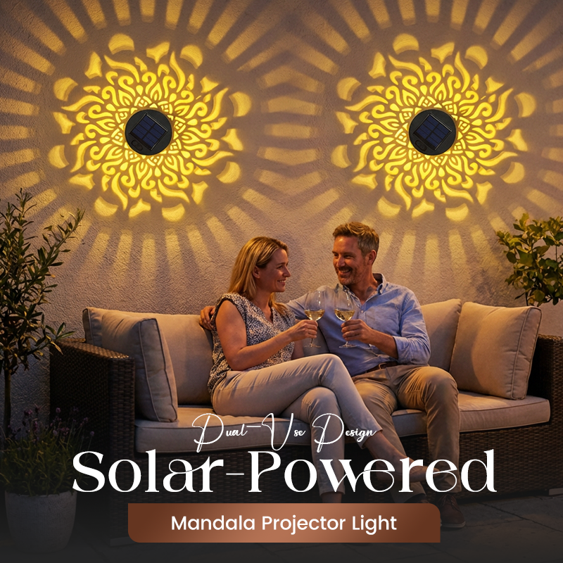 🥳2026 Top-Seller 🥳💞 50% Rabatt✨ 💝 Solar-Mandalaleuchte 2-in-1: Boden- & Wandleuchte für Garten & Terrasse 🌙✨ mit Vintage-Projektion, rostfrei & IP65