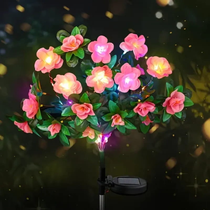 Solar Blumenleuchte Rhododendron - LED Bodeneinstecker für Garten & Terrasse