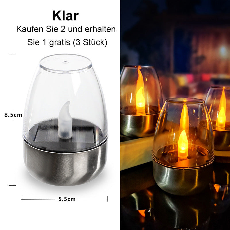 🕯️🌞 Solar-Kerzenlicht – wetterfest, stimmungsvoll für Garten & Terrasse. ✨💡 2+1 GRATIS!