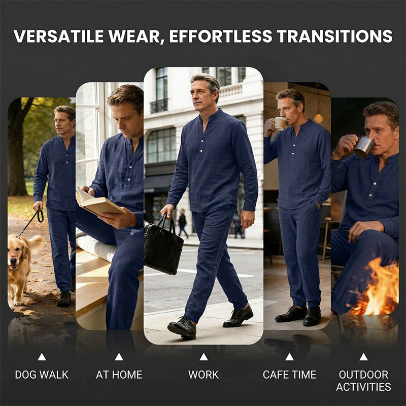 Herren-Freizeit-Set, 2-teilig: Oberteil und Hose