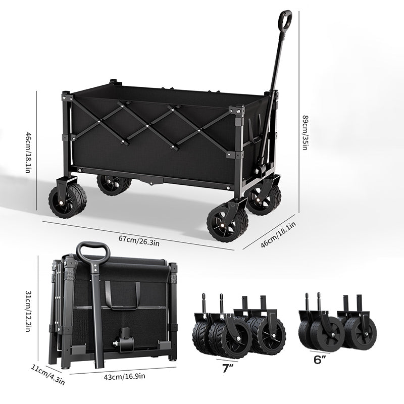 📢 50% RABATT! ⏰ Faltbarer Transportwagen mit Rädern – Robuster Stahlrahmen, 80 kg Traglast, für Strand, Camping & Garten