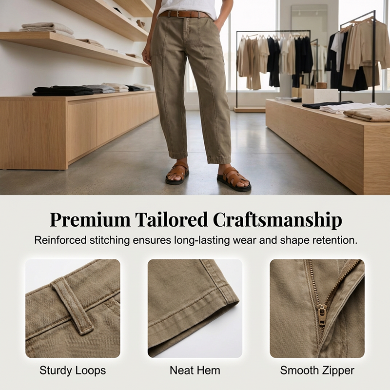 ✨ High-Waist Utility-Hose für Damen ✨ Schmal zulaufend & Modern geschnitten 🩳 Trendig & Bequem!