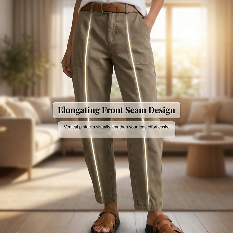 ✨ High-Waist Utility-Hose für Damen ✨ Schmal zulaufend & Modern geschnitten 🩳 Trendig & Bequem!