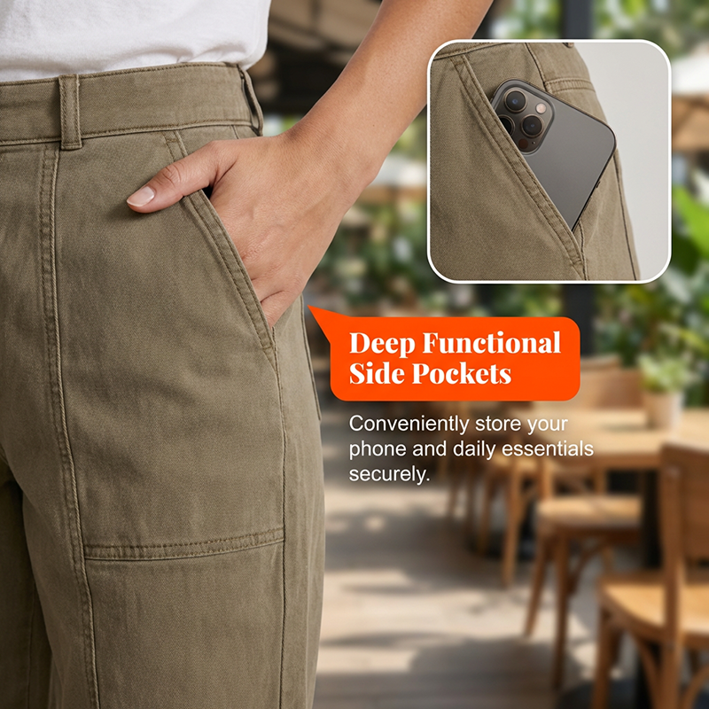 ✨ High-Waist Utility-Hose für Damen ✨ Schmal zulaufend & Modern geschnitten 🩳 Trendig & Bequem!