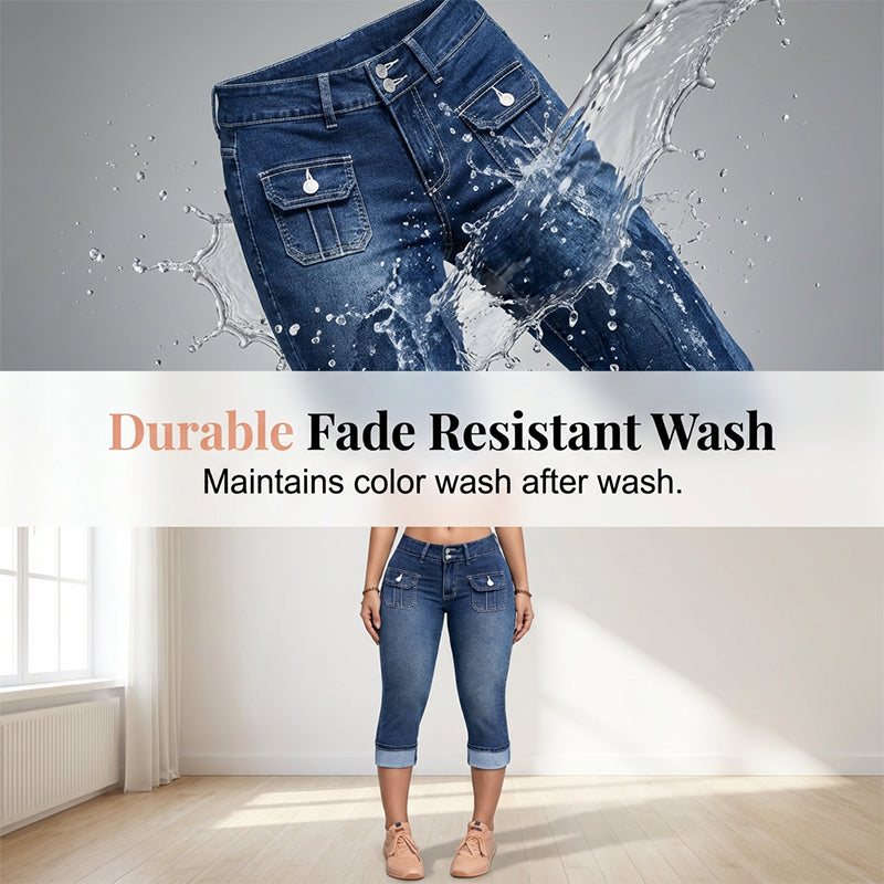 Caprihose für Damen aus Stretch-Denim in Slim-Fit-Passform