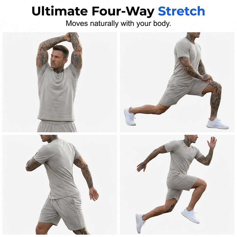 2-teiliges Set aus Sport-T-Shirt und Shorts für Herren