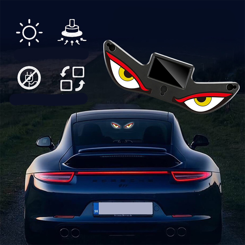 Solarbetriebene LED-Warnleuchte in Teufelsaugenform für Autos