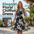Elegantes Chiffonkleid für Damen mit Blumenmuster