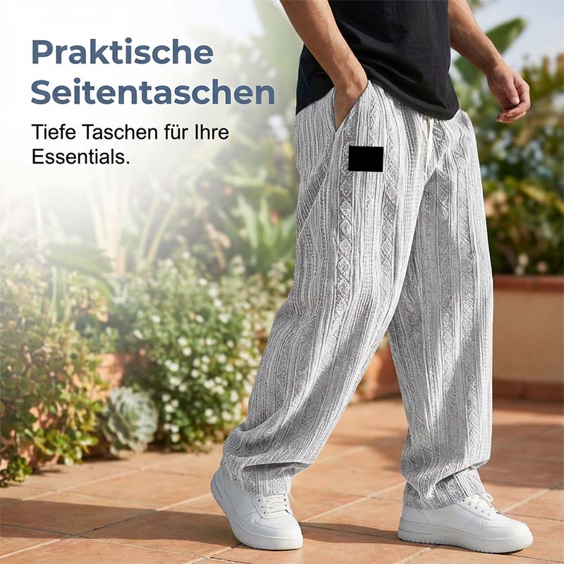 Lässige Jacquard-Strickhose für Herren
