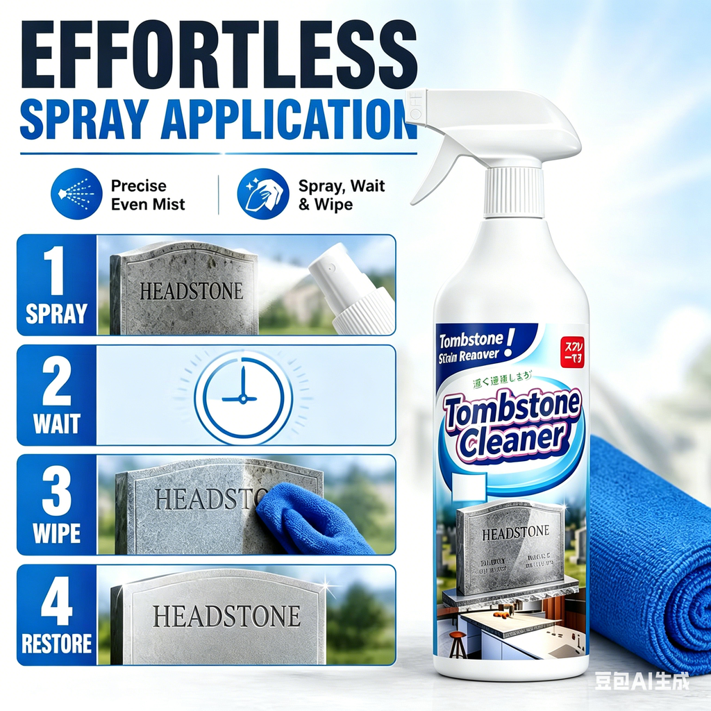 🔥Graveyard Moss Cleaner – Multifunktionales Fleckenentfernungsspray – entfernt professionell Moos und Schmutz von Grabsteinen, Steinreiniger