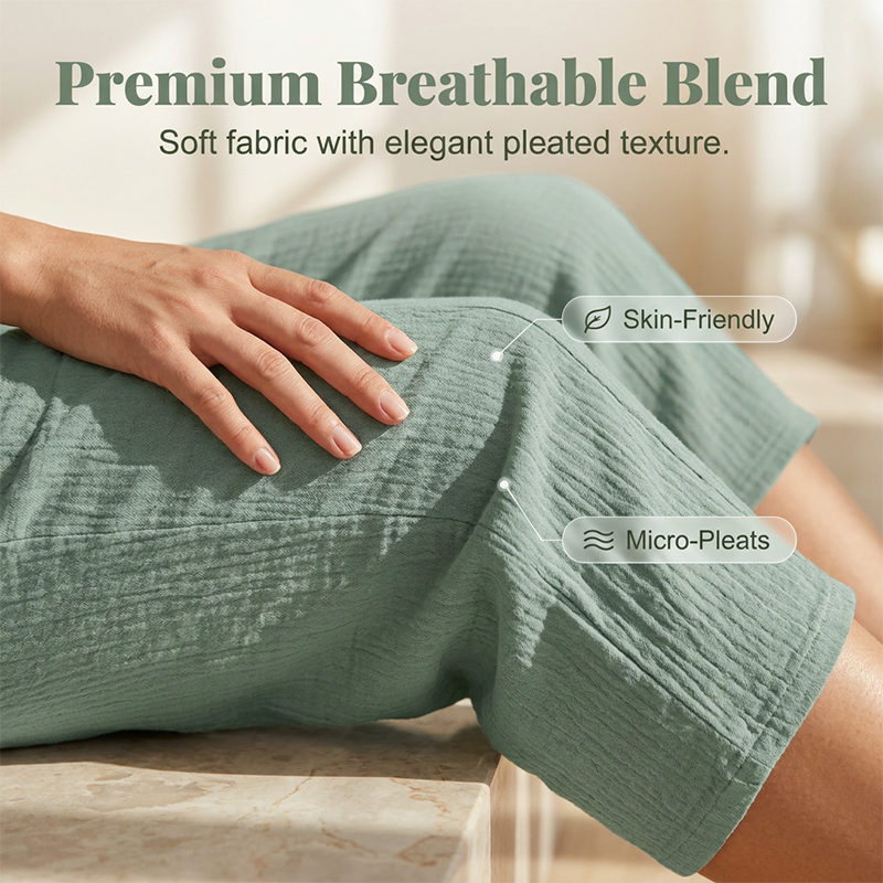 🌿 50% RABATT ✨ Damen Baumwoll-Leinen Hose mit Falten – luftig, bequem & stilvoll 👖