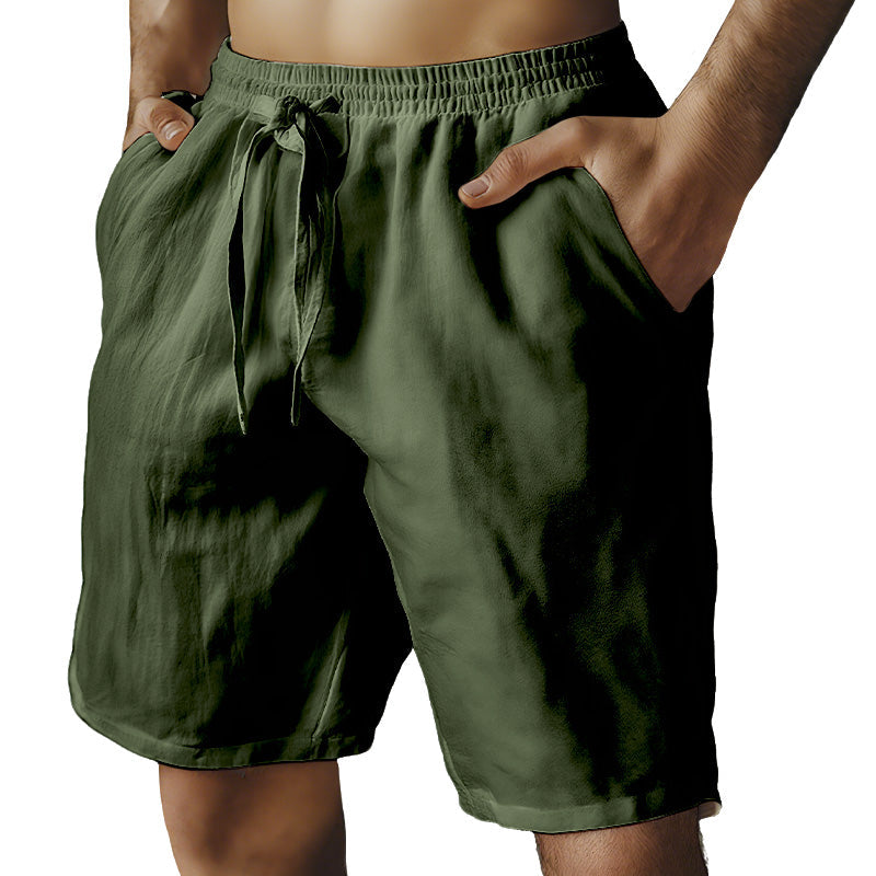 🔥 50% RABATT ⏰Herren-Shorts mit elastischem Kordelzug und einfarbigem Desig