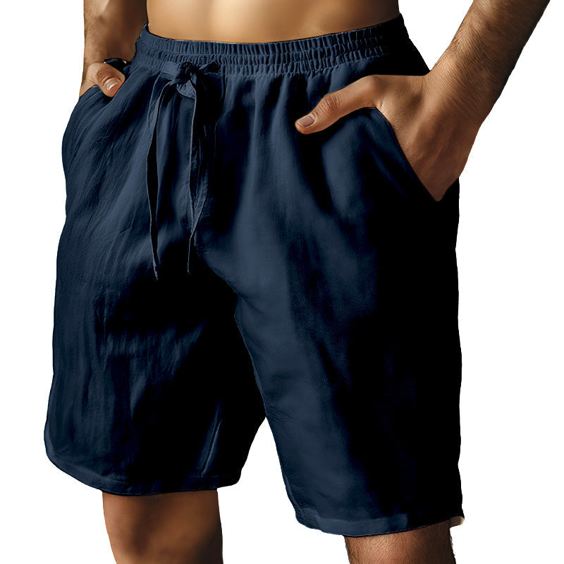 🔥 50% RABATT ⏰Herren-Shorts mit elastischem Kordelzug und einfarbigem Desig
