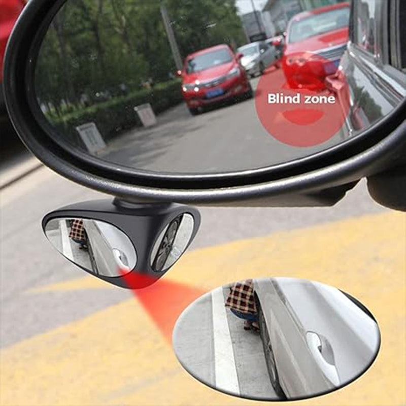 🚗 Doppel Spiegel für toten Winkel – 360° drehbar, HD Glas, wetterfester Kleber – simultane Sicht auf Vorder- & Hinterräder – für sicheres Parken & Spurwechsel