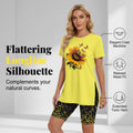 Lässiges Set aus bedrucktem Tunika-Oberteil und Shorts für Damen