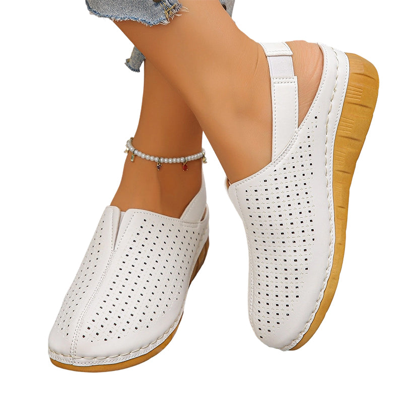 👡Lässige perforierte Keilabsatz-Slingback-Sandalen für Damen✨