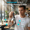 🔌 4-in-1 Ladekabel mit Digitalanzeige & Schlüsselanhänger – schnellladend, knickfest & kompakt