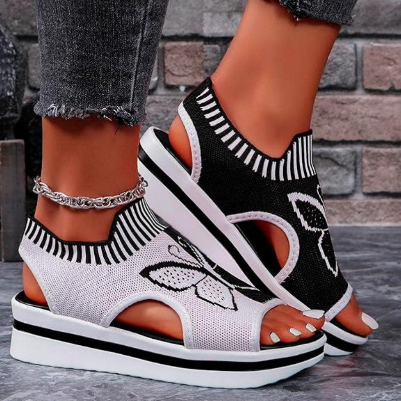 👡 Damen Casual Peep-Toe Platform Sandalen – bequemer Plateauabsatz, luftiges Design & perfekt für Strand, Urlaub & Alltag