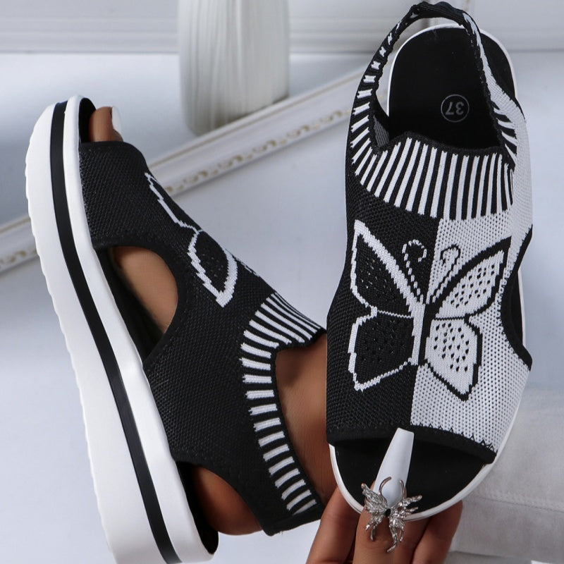 👡 Damen Casual Peep-Toe Platform Sandalen – bequemer Plateauabsatz, luftiges Design & perfekt für Strand, Urlaub & Alltag