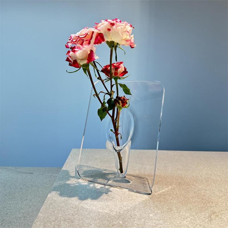 💐 Kreativer Acryl-Bilderrahmen mit Vase – transparentes Design als 2-in-1 Deko-Objekt, ideal für Trockenblumen & Fotos 🖼️