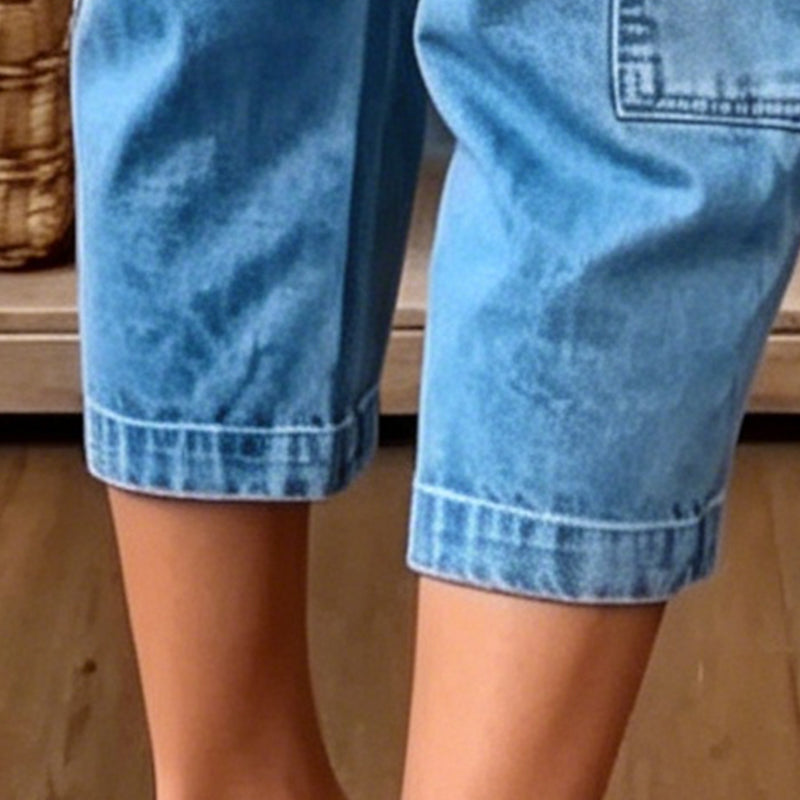 ✈️Versandkostenfrei🔥 Letzter Tag! 50% Rabatt Damen 3/4 Cargo Jeans ✨ Lässige elastische verkürzte Jeans für Alltag & Freizeit