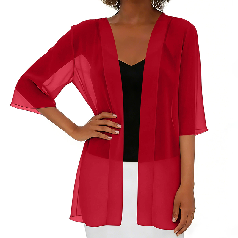 🌟 Leichte transparente offene Strickjacke – luftig, vielseitig & perfekt für Layering – ideal für warme Tage, Strand & Freizeit – femininer Look mit eleganter Transparenz
