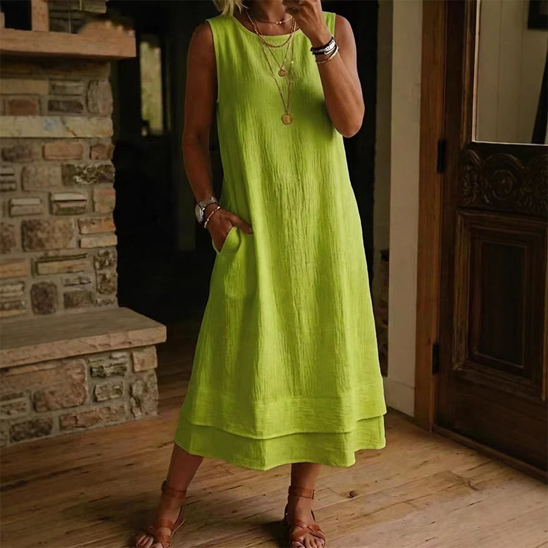 ⌛✨Zeitlich begrenztes Angebot – Ärmelloses Sommerkleid mit Stufenschnitt für Damen