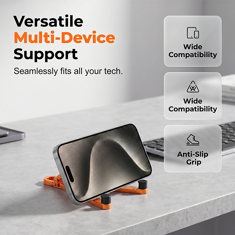 📱 Mini-Aluminium-Handyhalter mit Schlüsselanhänger – klappbarer Tischständer – kompakt, leicht & vielseitig – perfekt für unterwegs, Büro & Reisen – ideal für Videoanrufe, Filme & Lesen