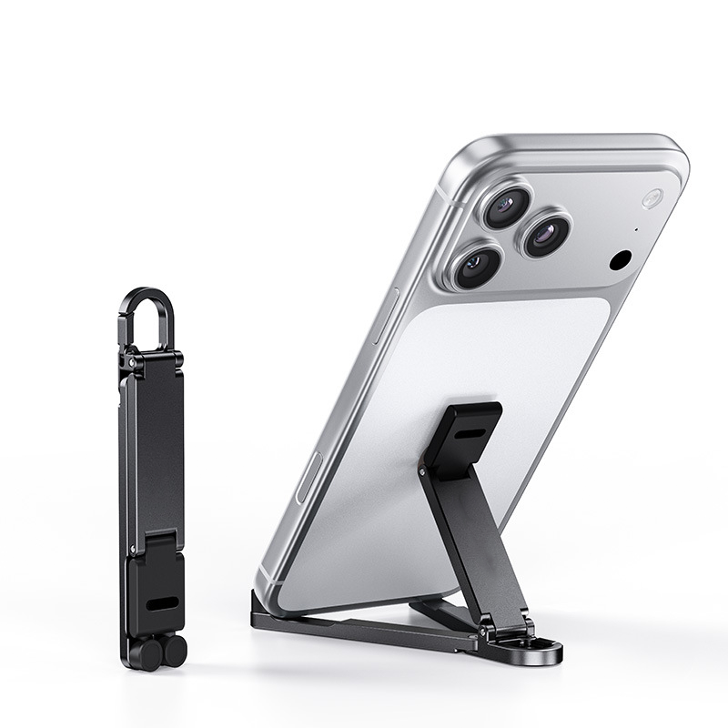 📱 Mini-Aluminium-Handyhalter mit Schlüsselanhänger – klappbarer Tischständer – kompakt, leicht & vielseitig – perfekt für unterwegs, Büro & Reisen – ideal für Videoanrufe, Filme & Lesen