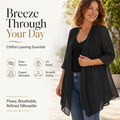 📢📢 Alle tragen es – noch nicht? Jetzt 50%!🌺Damen leichter Chiffon-Cardigan mit offener Vorderseite