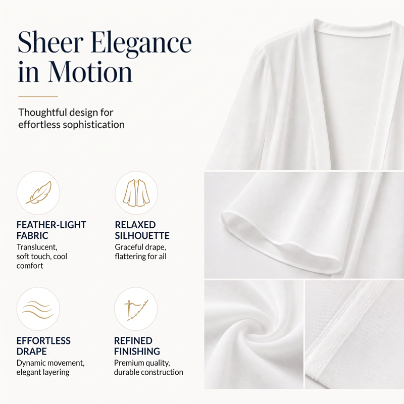 📢📢 Alle tragen es – noch nicht? Jetzt 50%!🌺Damen leichter Chiffon-Cardigan mit offener Vorderseite